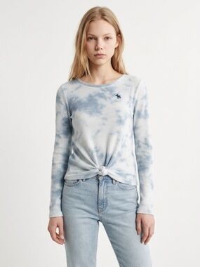 Abercrombie Kids Blue TieDye Long Sleeve Top